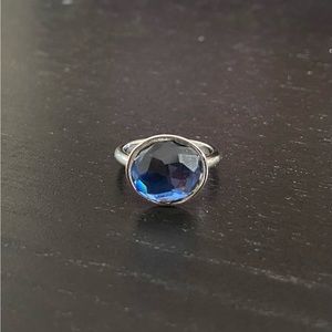 Swarovski blue crystal cocktail ring, size 4.5